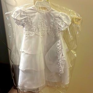 White Christening infant dress